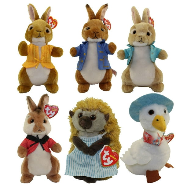 Peter rabbit soft toy flopsy,mopsy & cotton tail ty beanie babies jemima